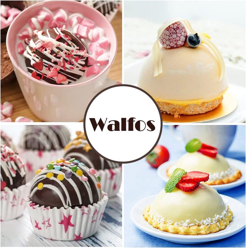 Walfos Semi Sphere Silicone Mold, Silicone Chocolate Molds,3 Packs Baking Molds for Making Chocolate, Cake, Jelly, Dome Mousse (6 Cups, 15 Cups and 24 Cups) - Image 4